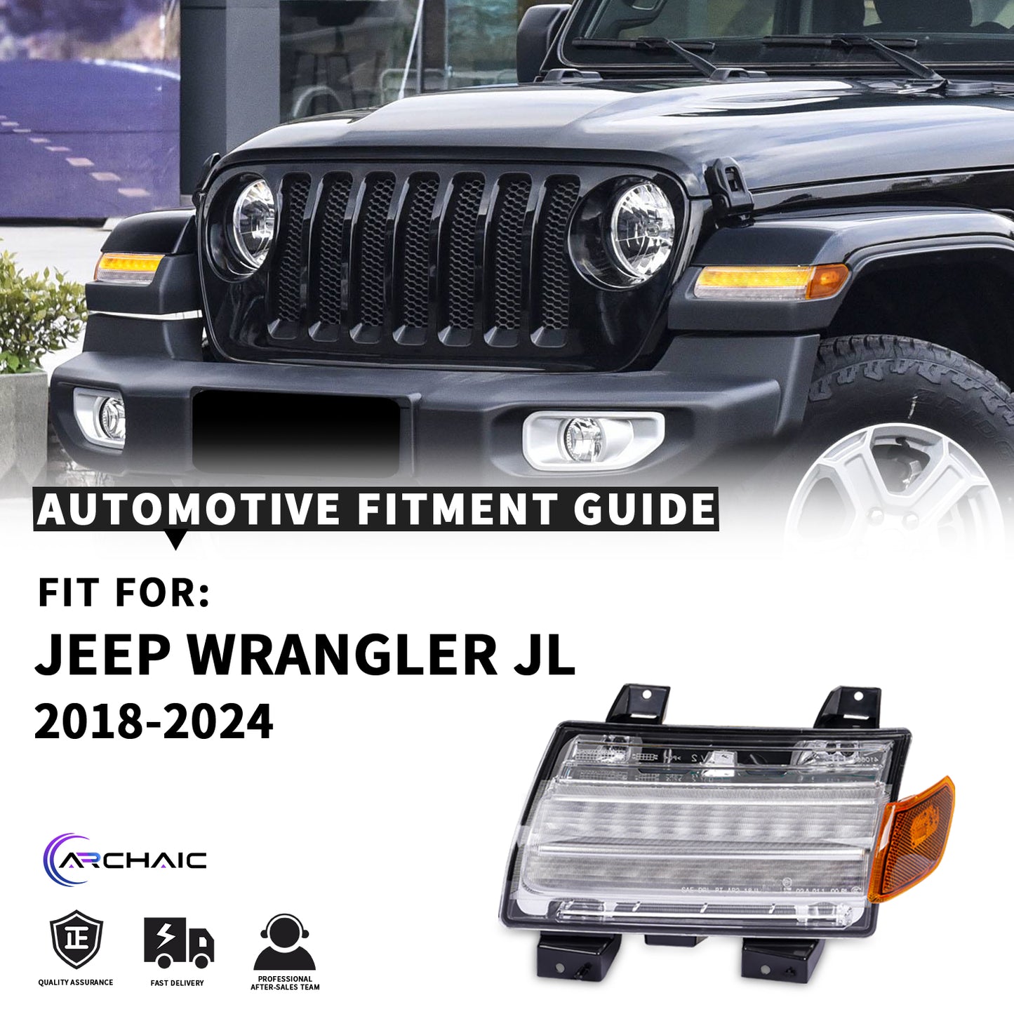 Archaic LED Fender Flare Turn Signal Lights for Jeep Wrangler JL Gladiator JT | Sequential Dynamic Amber