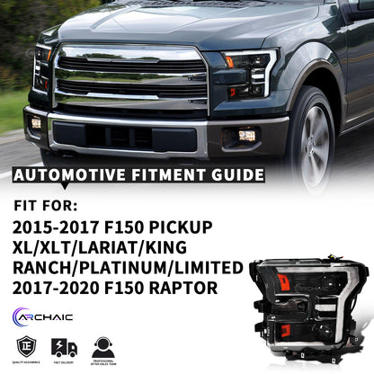 Full LED Headlights for 2015–2017 Ford F-150 & 2017–2020 Raptor | Startup Animation