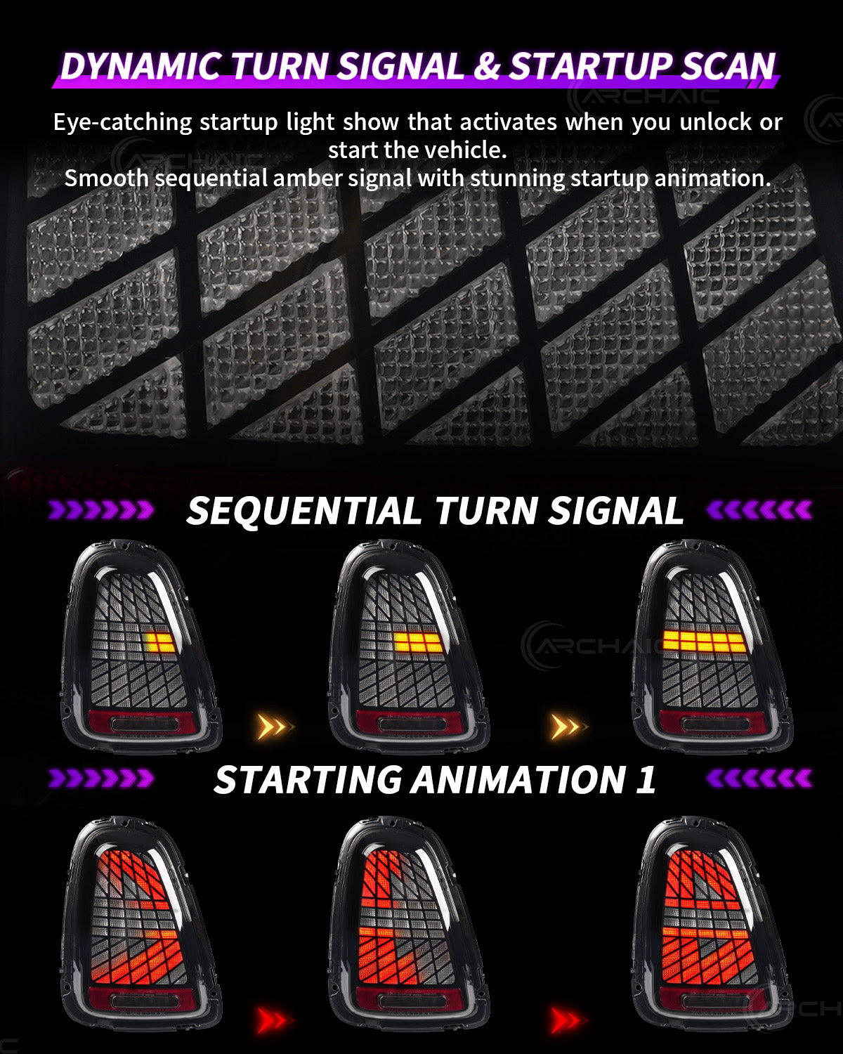Archaic Full LED Tail Lights for MINI Cooper R56 Hatchback (2007–2014)