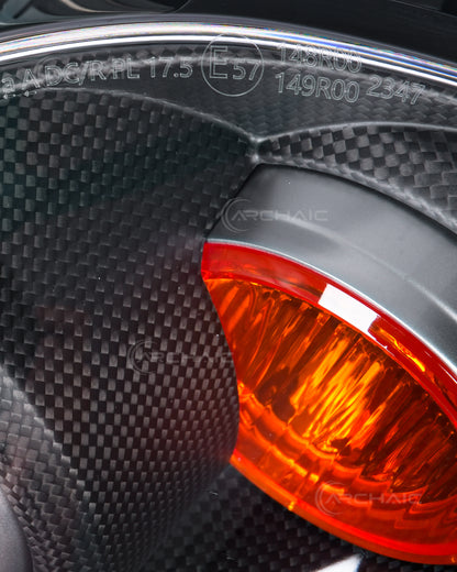 Ferrari F430 Carbon Fiber Wrapped Bi-Xenon Projector Headlights – E-Mark & DOT Certified OEM+ Upgrade