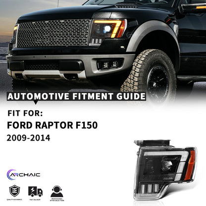 Full LED Headlights for 2009–2014 Ford F-150 & SVT Raptor | Amber/White DRL