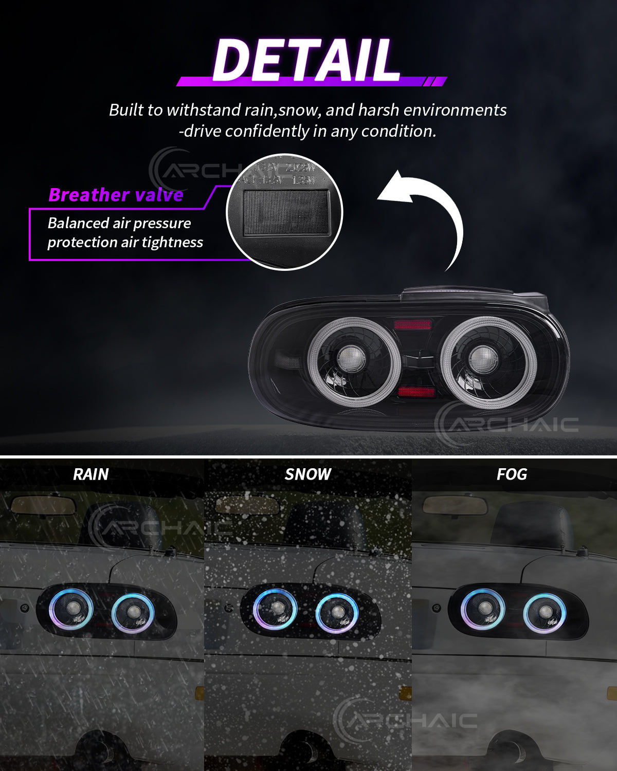 Suitable for Mazda Miata NA full LED (RGB) taillight assembly (light smoke color) has passed E-mark certification