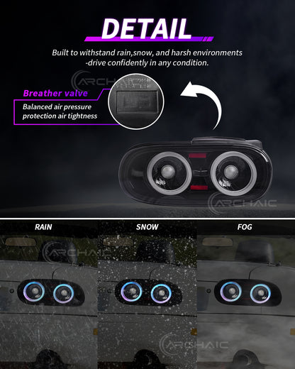 Suitable for Mazda Miata NA full LED (RGB) taillight assembly (light smoke color) has passed E-mark certification