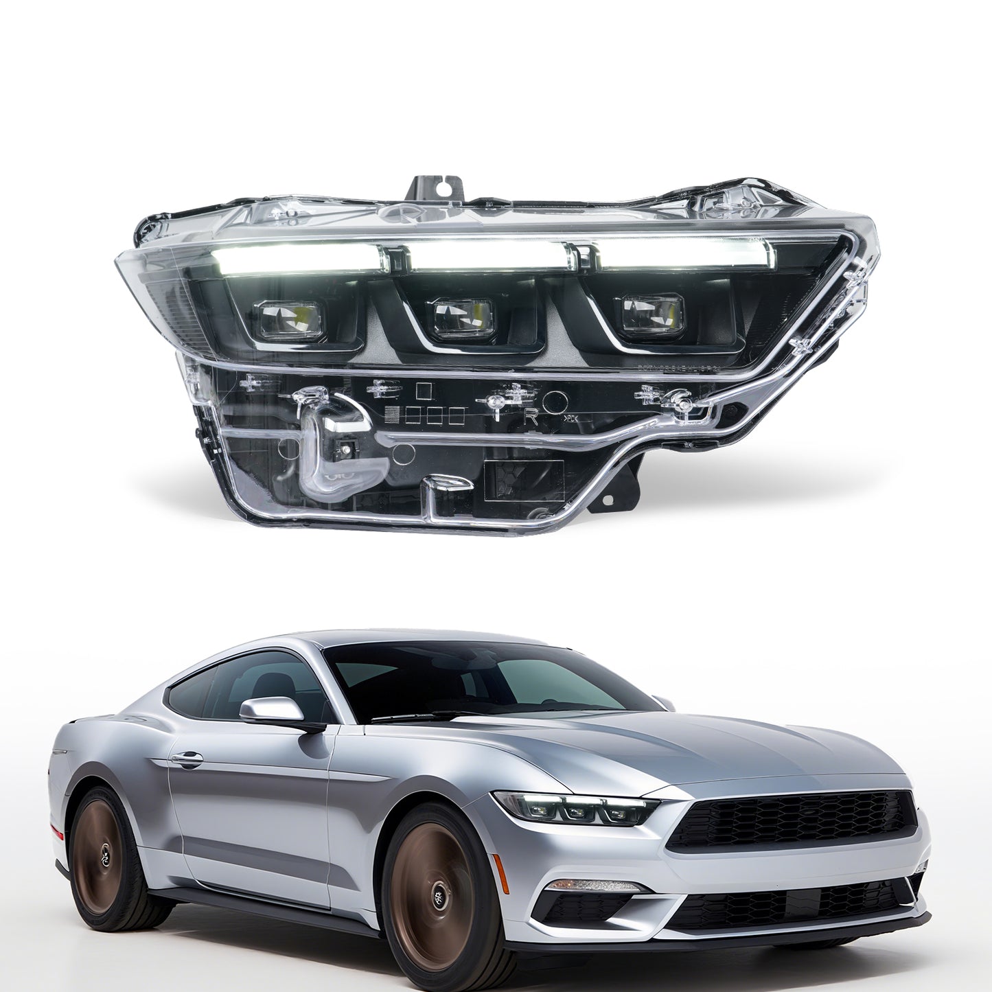 LED Projector Headlights for 2024–2026 Ford Mustang S650 | Startup Animation & Sequential Turn Signals