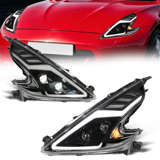Full LED Headlights for Nissan 370Z Z34 22009–2020 | Startup Animation DRL