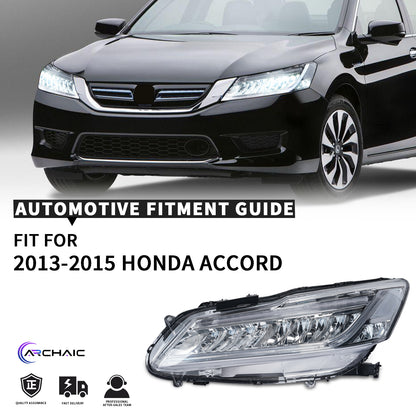 Full LED Headlights for  Honda Accord 2013-2017, Suitable for 9th Generation Driver + Passenger Side Pair