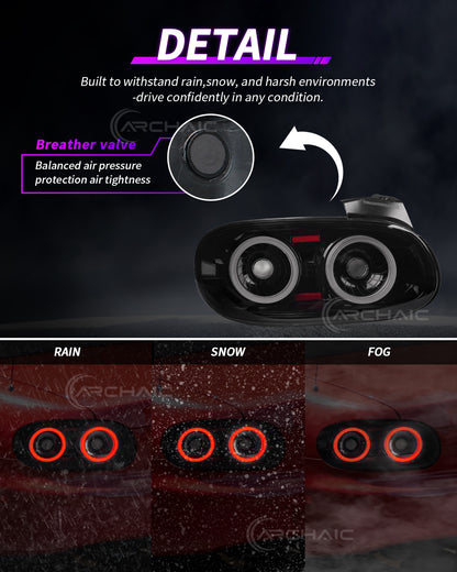 Archaic Full LED Tail Lights for Mazda MX-5 Miata NB 1998–2005 | 3D Animation DRL