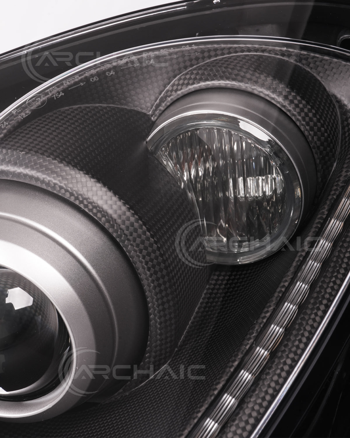 For Ferrari F430 Real Carbon Fiber Wrapped Bi-Xenon Projector LED Headlights