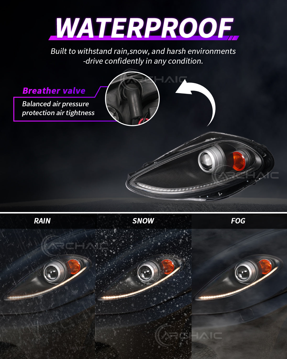 Ferrari F430 Carbon Fiber Wrapped Bi-Xenon Projector Headlights – E-Mark & DOT Certified OEM+ Upgrade
