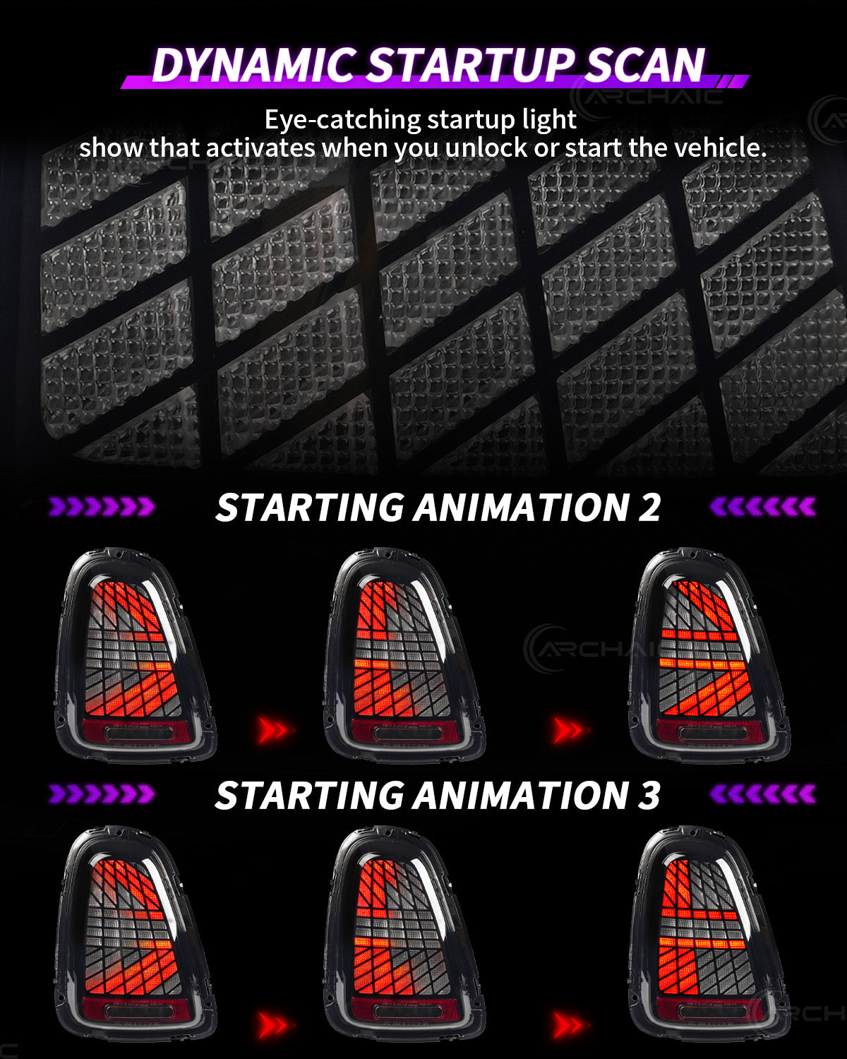 Archaic Full LED Tail Lights for MINI Cooper R56 Hatchback (2007–2014)