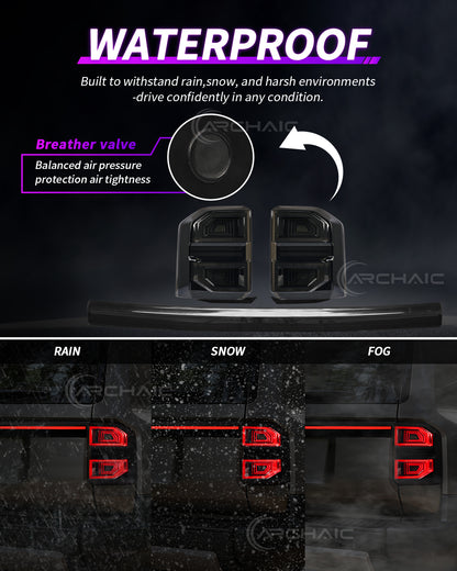 Archaic LED Tail Lights Compatible with Toyota Land Cruiser Prado LC250 (Non-US Models) 2025-UP | Smoked Lens | Sequential Turn Signal