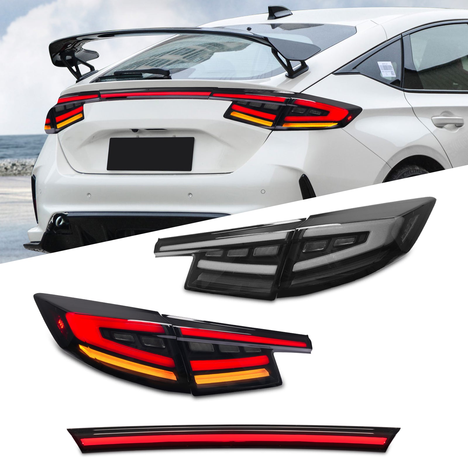LED Tail Lights for 2022-2024 Honda Civic Hatchback /Type-R, Tail Ligh ...