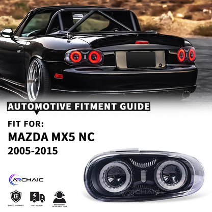 Archaic Full LED Tail Lights Assembly 2005–2015 Fit Mazda MX-5 Miata NC NC2 NC3 | E-Mark Certified Upgrade