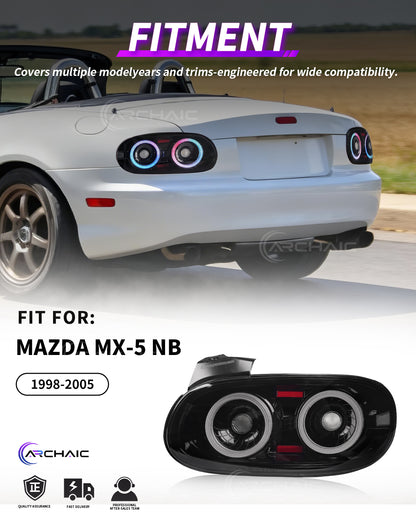 Archaic JDM Style LED Tail Lights for Mazda MX-5 Miata NB 1998–2005 | RGB Pair Upgrade