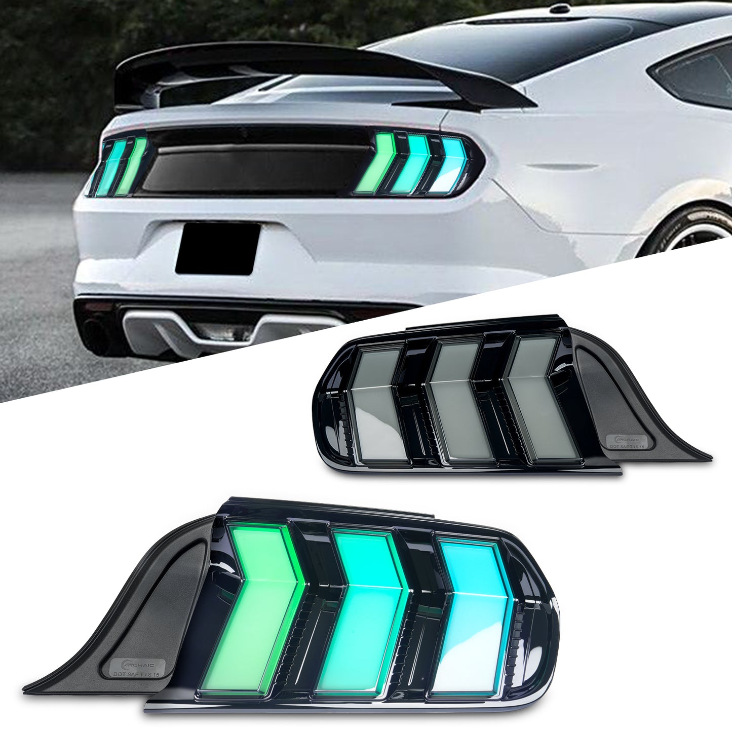 Euro-Style LED Tail Lights for 2015–2023 Ford Mustang S550 | RGB APP & Sequential Turn Signals