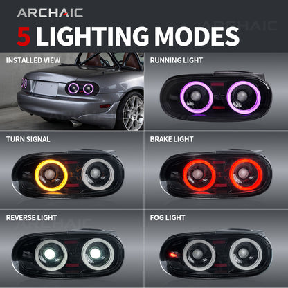 Archaic RGB LED Tail Lights for Mazda MX-5 Miata NA 1989–1997 | App Controlled