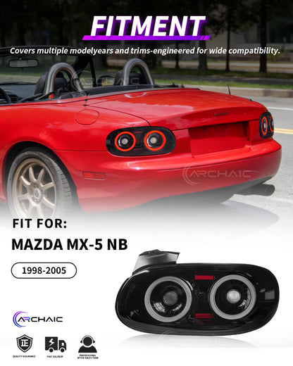 Archaic Full LED Tail Lights for Mazda MX-5 Miata NB 1998–2005 | 3D Animation DRL