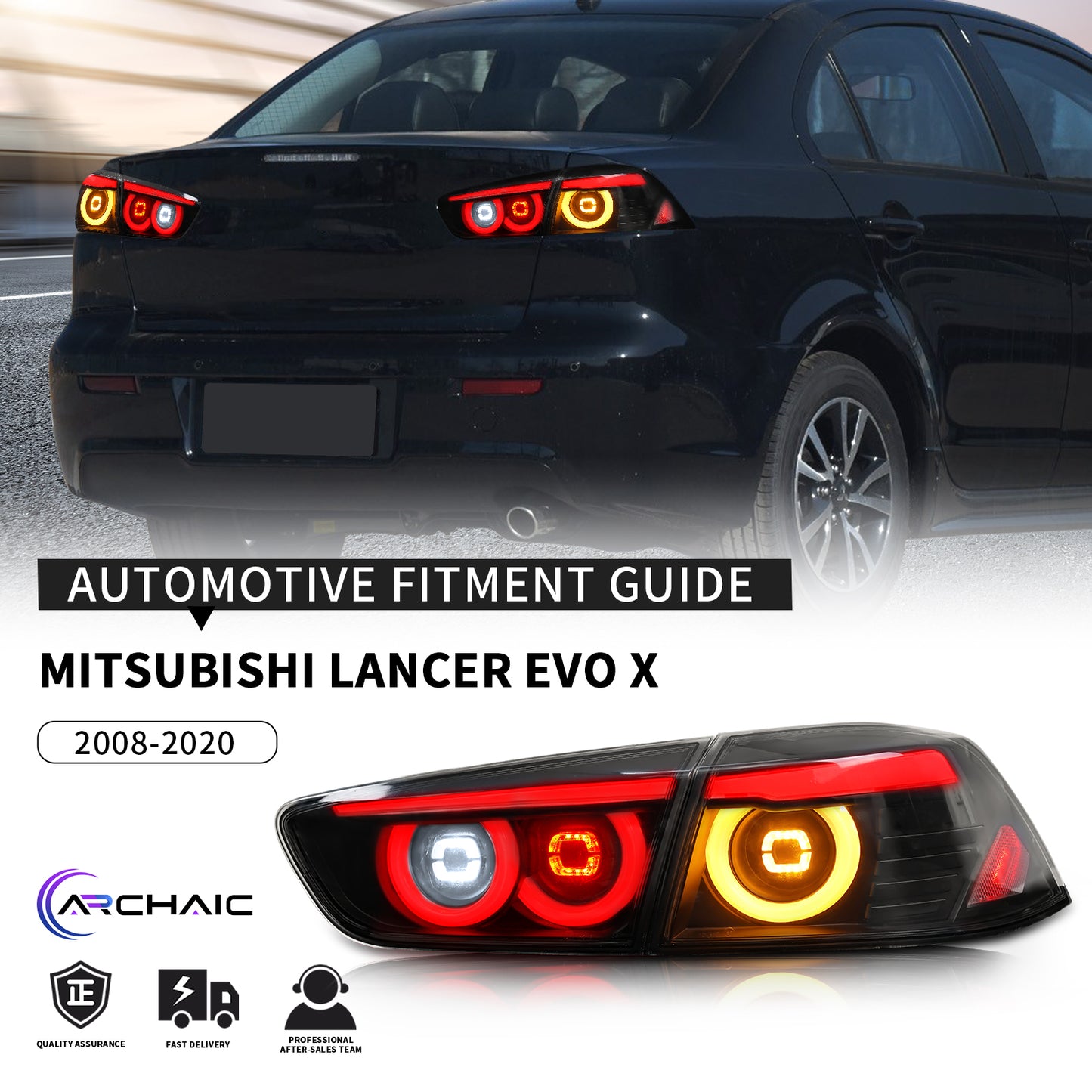 Full LED Tail Lights Assembly For Mitsubishi Lancer EVO X 2008-2020,JDM Style