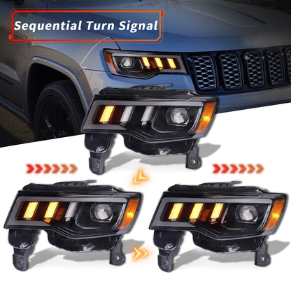 LED Projector Headlights Assembly For Jeep Grand Cherokee 2017-2021