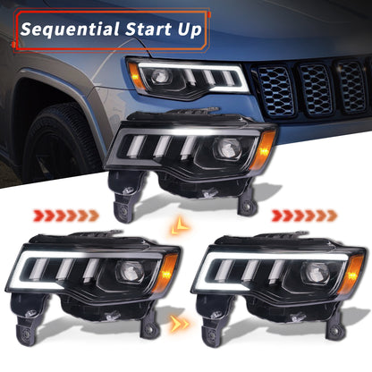 LED Projector Headlights Assembly For Jeep Grand Cherokee 2017-2021