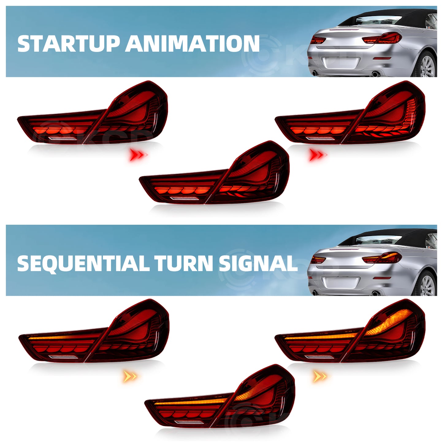 Archaic Full LED Tail Lights for BMW 6 Series F06 F12 F13 640i 650i M6 & ALPINA B6 2012–2019