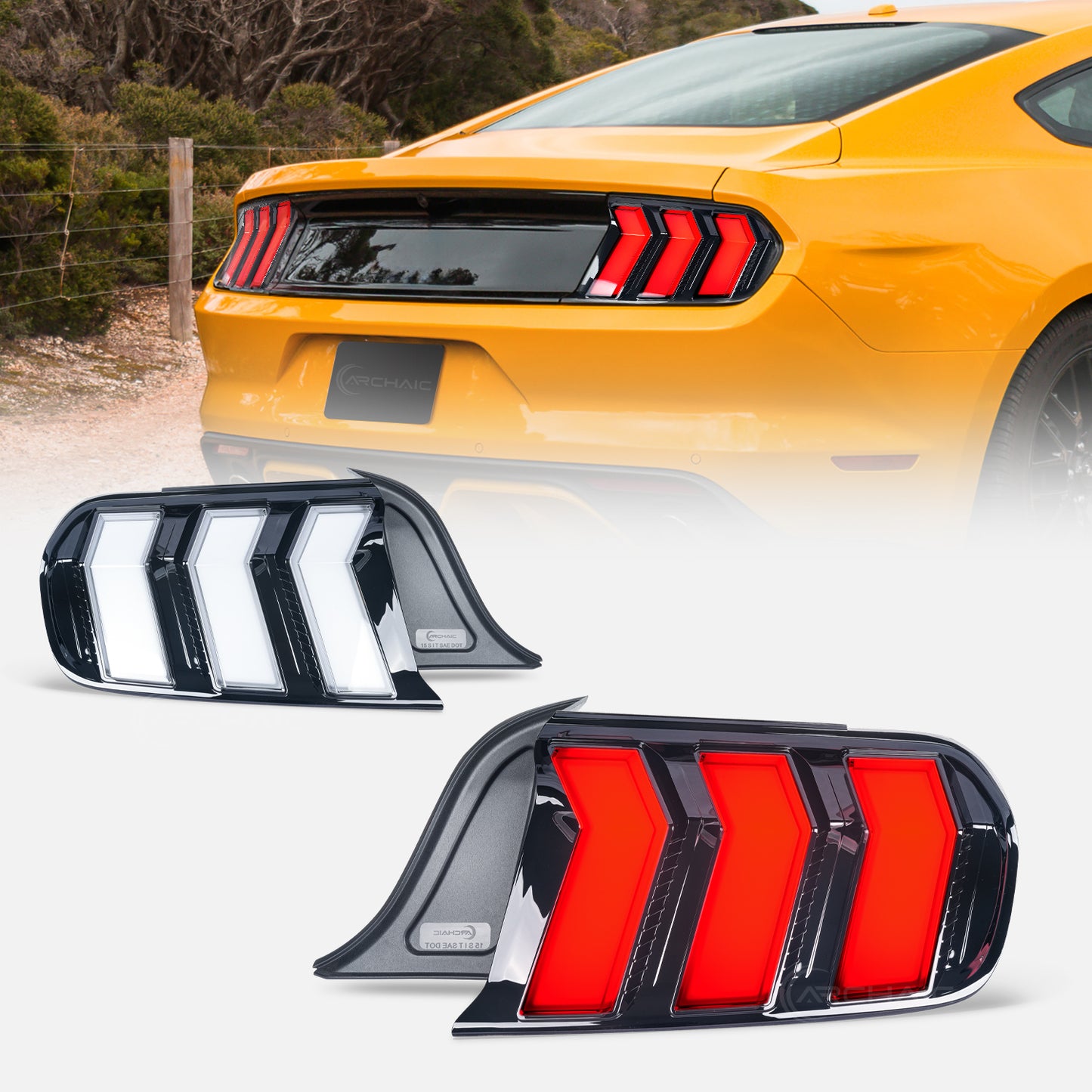 Euro-Style LED Tail Lights for 2015–2023 Ford Mustang S550 | RGB APP & Sequential Turn Signals