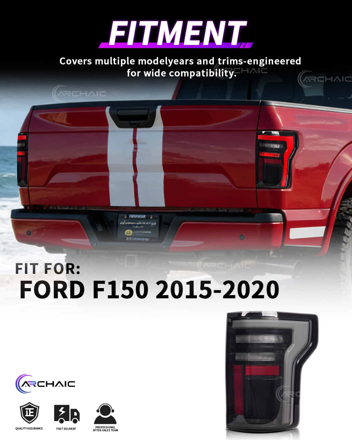 Luces traseras LED para Ford F-150 2015-2020 y Raptor 2017-2020 | Intermitente secuencial, animación de inicio, luces traseras LED completas, compatible con halógenas y LED OEM
