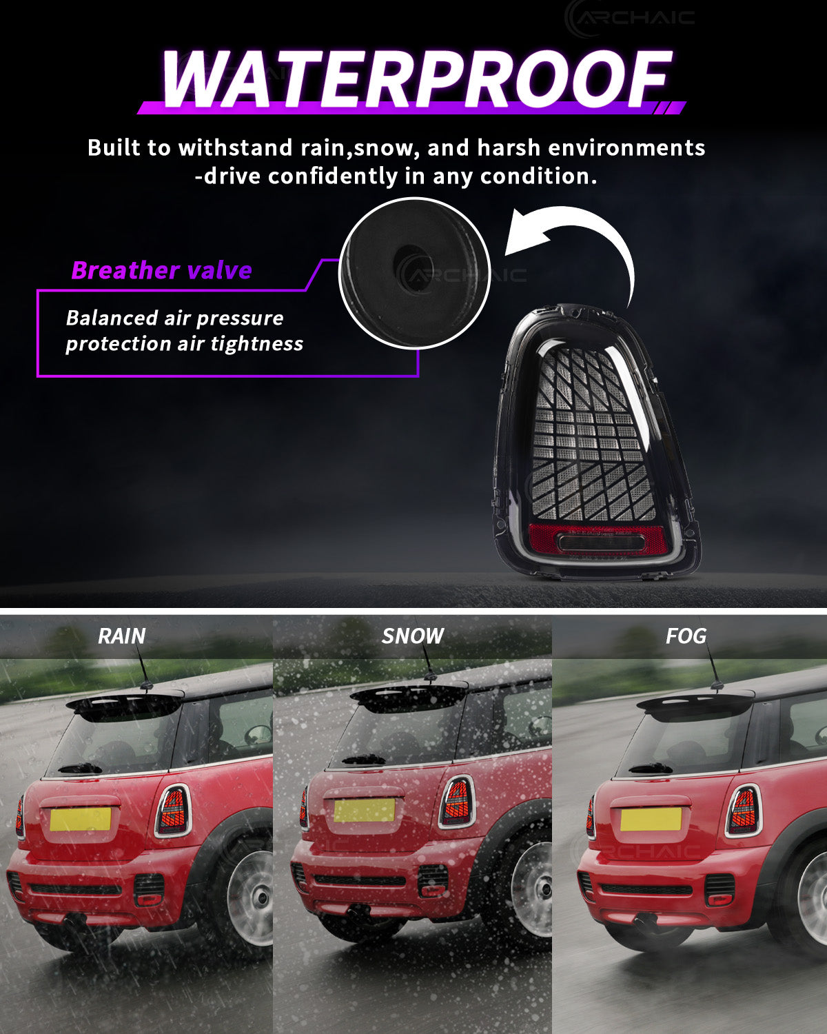 Archaic Full LED Tail Lights for MINI Cooper R56 Hatchback (2007–2014)