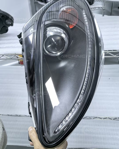 Ferrari F430 Carbon Fiber Wrapped Bi-Xenon Projector Headlights – E-Mark & DOT Certified OEM+ Upgrade