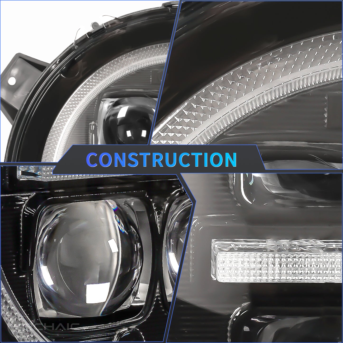 Archaic LED Headlights Assembly For Jeep wrangler JL /jeep gladiator JT2018-2024(4 Projectors)