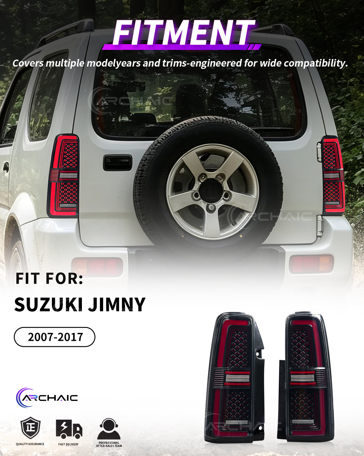 Full LED Tail Lights for Suzuki Jimny JB23 JB43 2007–2017 | Startup Animation