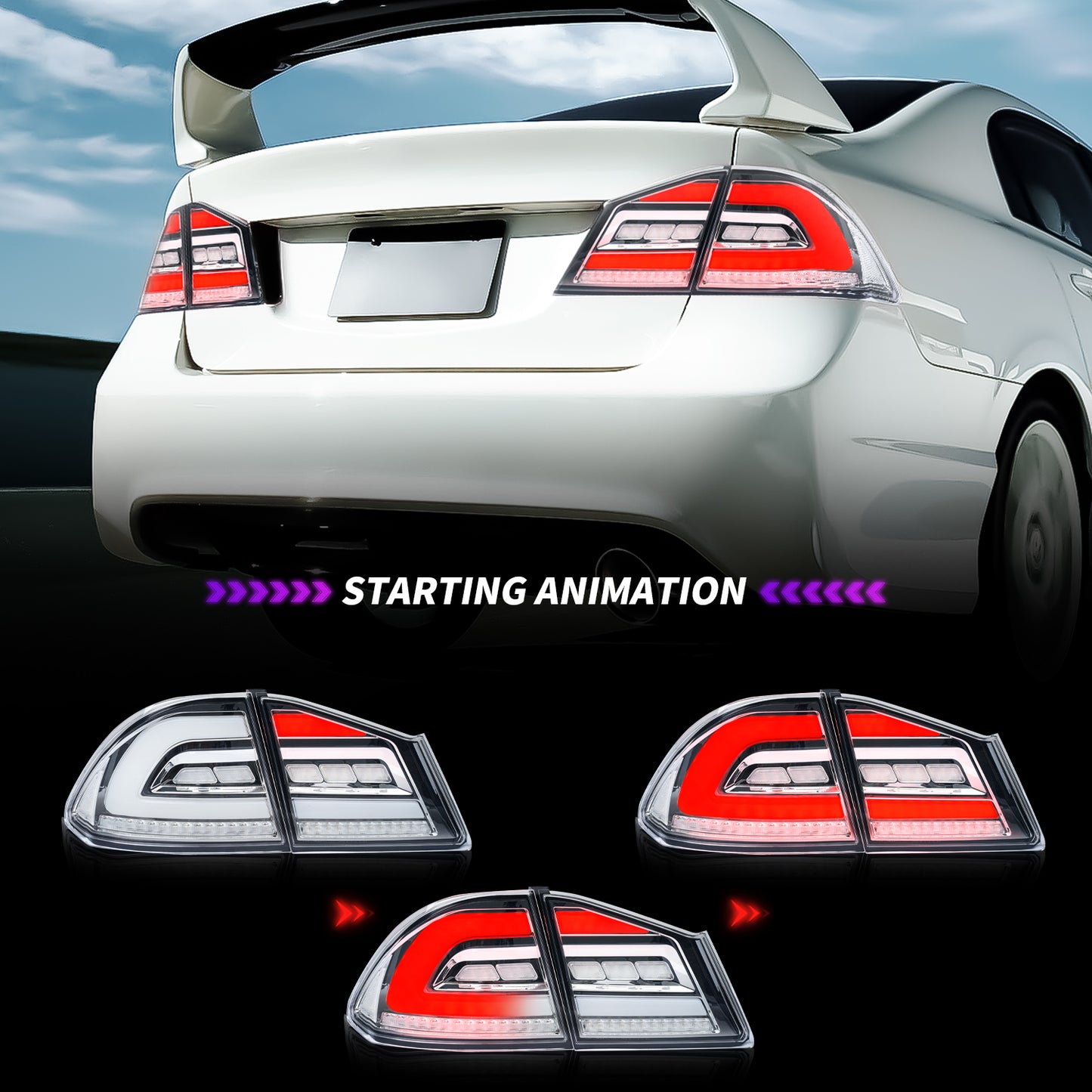 Diamond-Style LED Tail Lights for Honda Civic 2006–2011 | Startup Animation & Sequential Signals