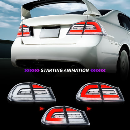 Diamond-Style LED Tail Lights for Honda Civic 2006–2011 | Startup Animation & Sequential Signals