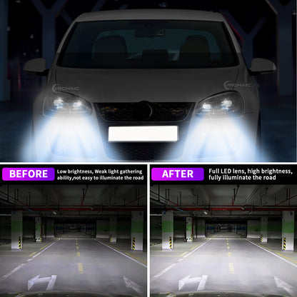Faros delanteros LED completos Archaic para VW Golf MK5 Rabbit LED Headlights 2006-2009 | Jetta 2006-2010 | Animación de inicio + Intermitentes secuenciales | Negro brillante