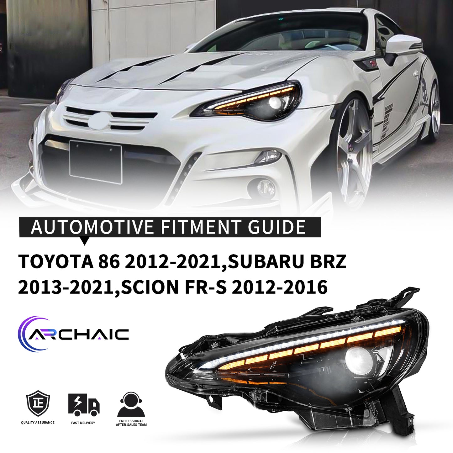 Full LED Headlights Assembly For Toyota 86/ Subaru BRZ 2012-2021