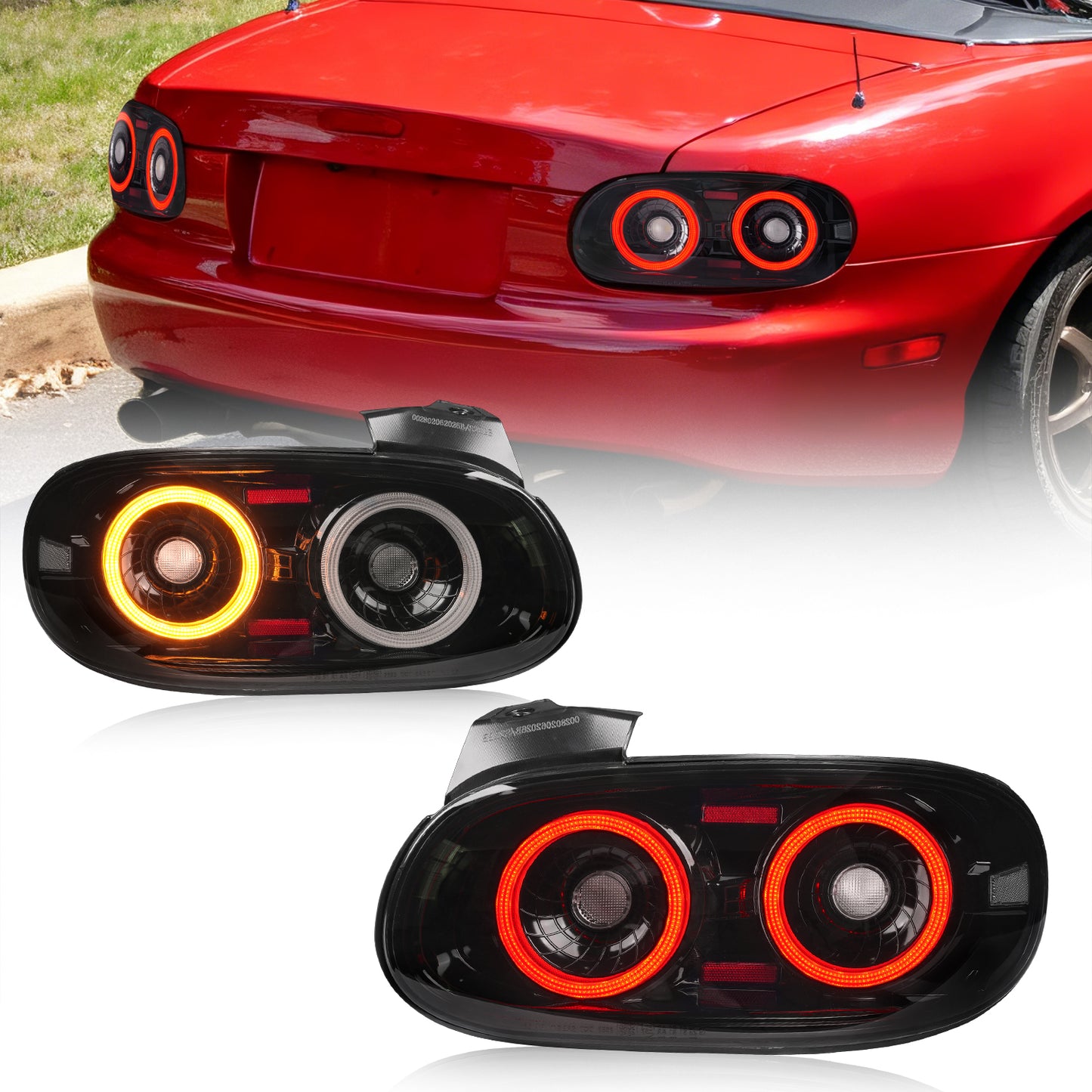 Archaic Full LED Tail Lights for Mazda MX-5 Miata NB 1998–2005 | 3D Animation DRL
