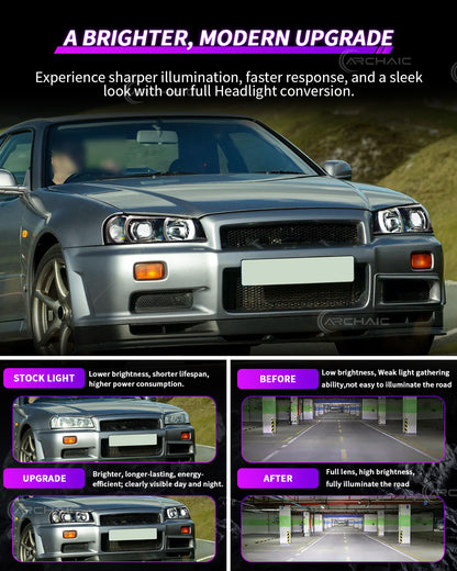Para Nissan Skyline R34 GT GTT GTR 1998-2002 de 2 y 4 puertas, mejora y reemplazo