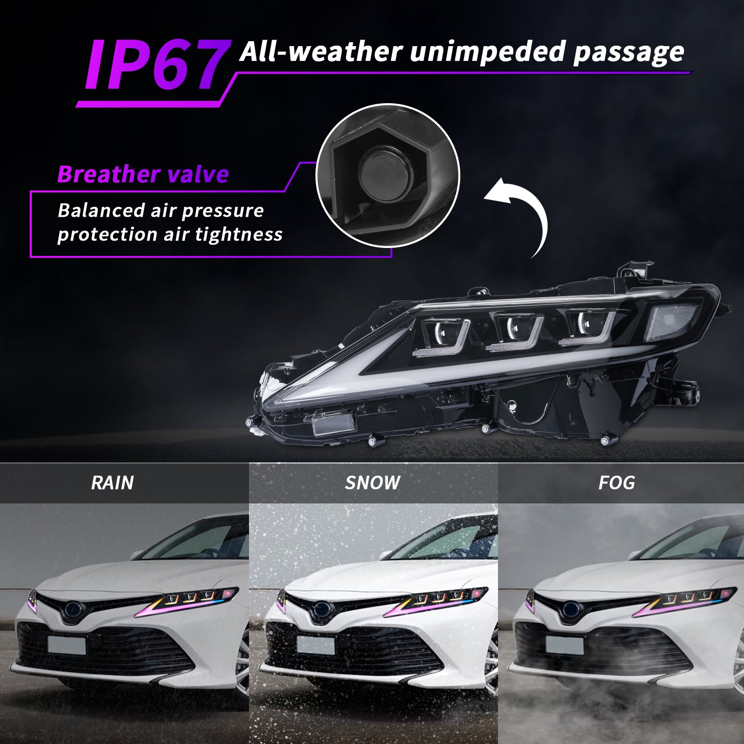Archaic RGB Headlight Assembly forToyota Camry 8th Generation2018