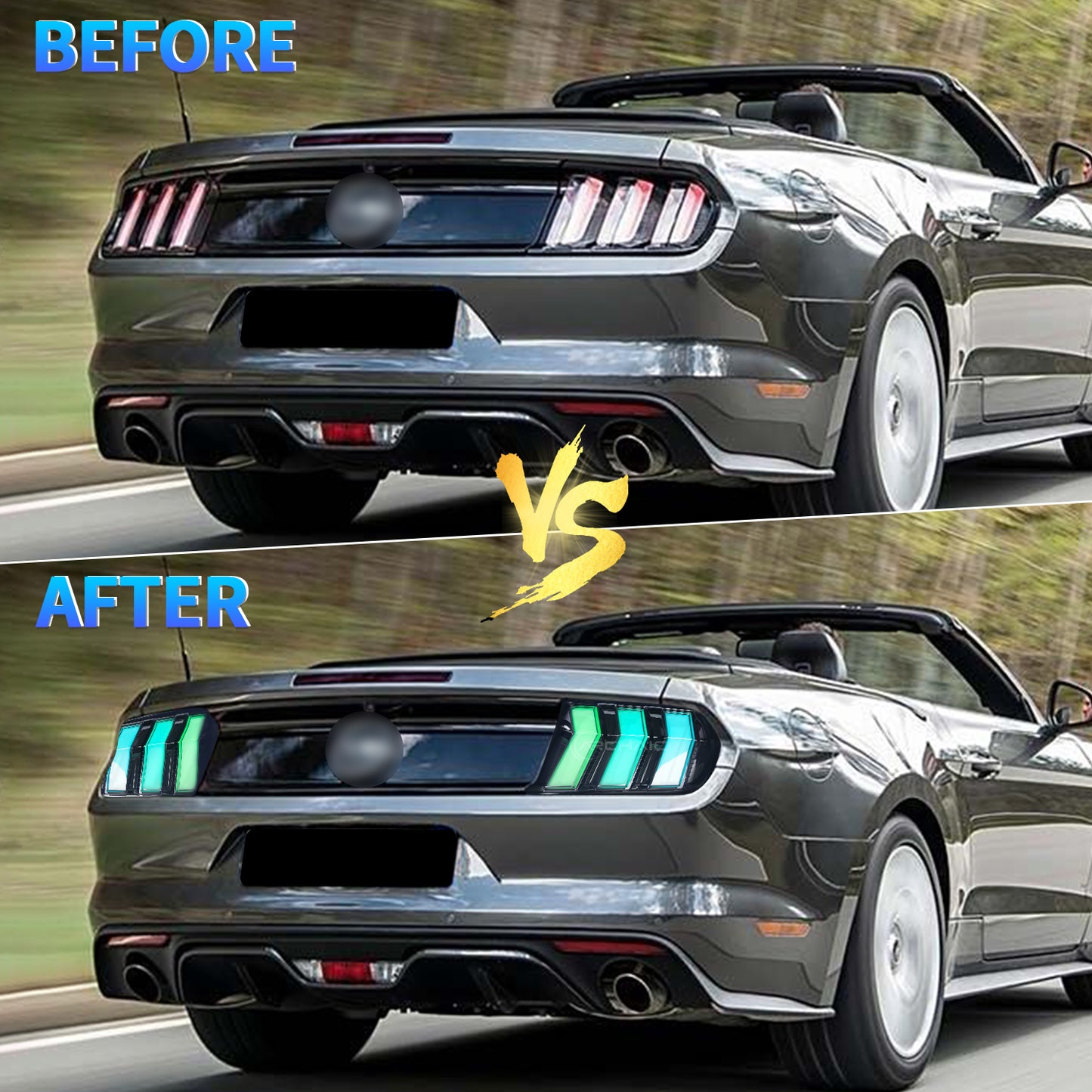 Euro-Style LED Tail Lights for 2015–2023 Ford Mustang S550 | RGB APP & Sequential Turn Signals