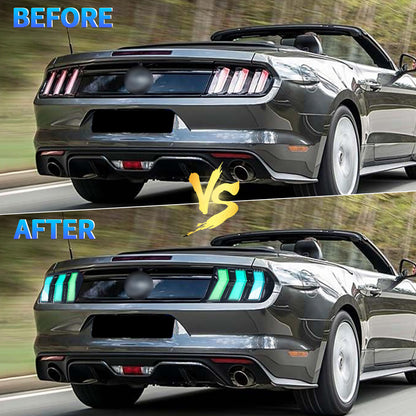 Euro-Style LED Tail Lights for 2015–2023 Ford Mustang S550 | RGB APP & Sequential Turn Signals