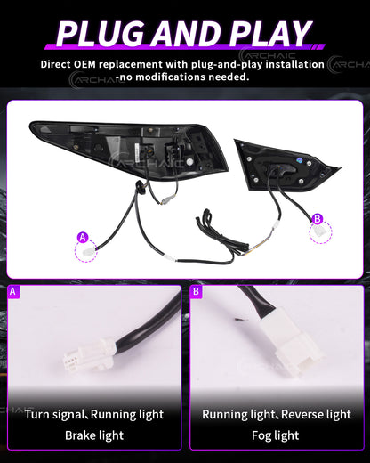 For INFINITI Q50 LED Tail Lights 2014-2017 | Skyline V37 Compatible | Sequential Turn Signal + Startup Animation + RGB Option | OEM Fitment Replacement
