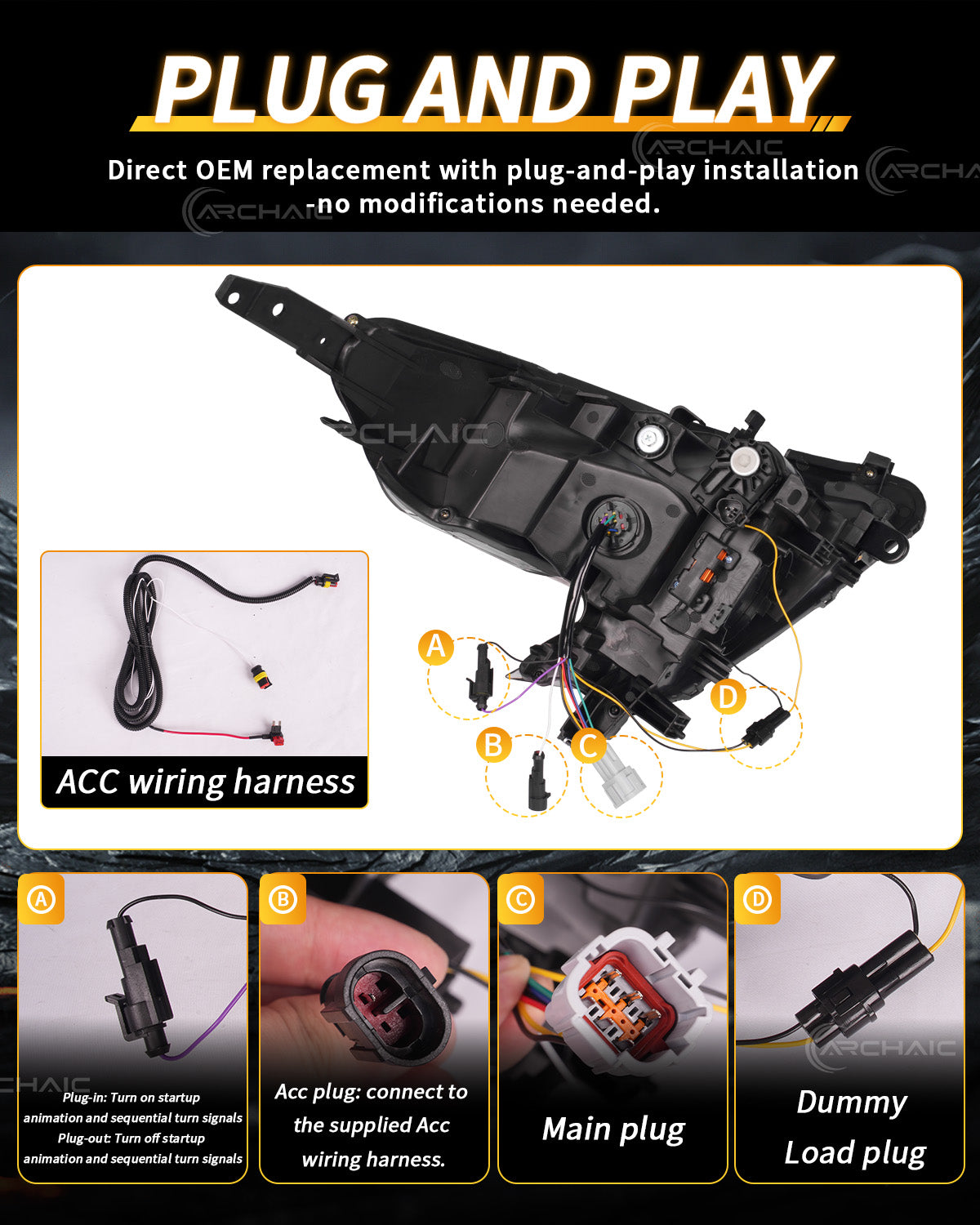 Faros LED de alto rendimiento para Nissan 370Z Z34 2008–2021 | DRL con animación RGB al encender