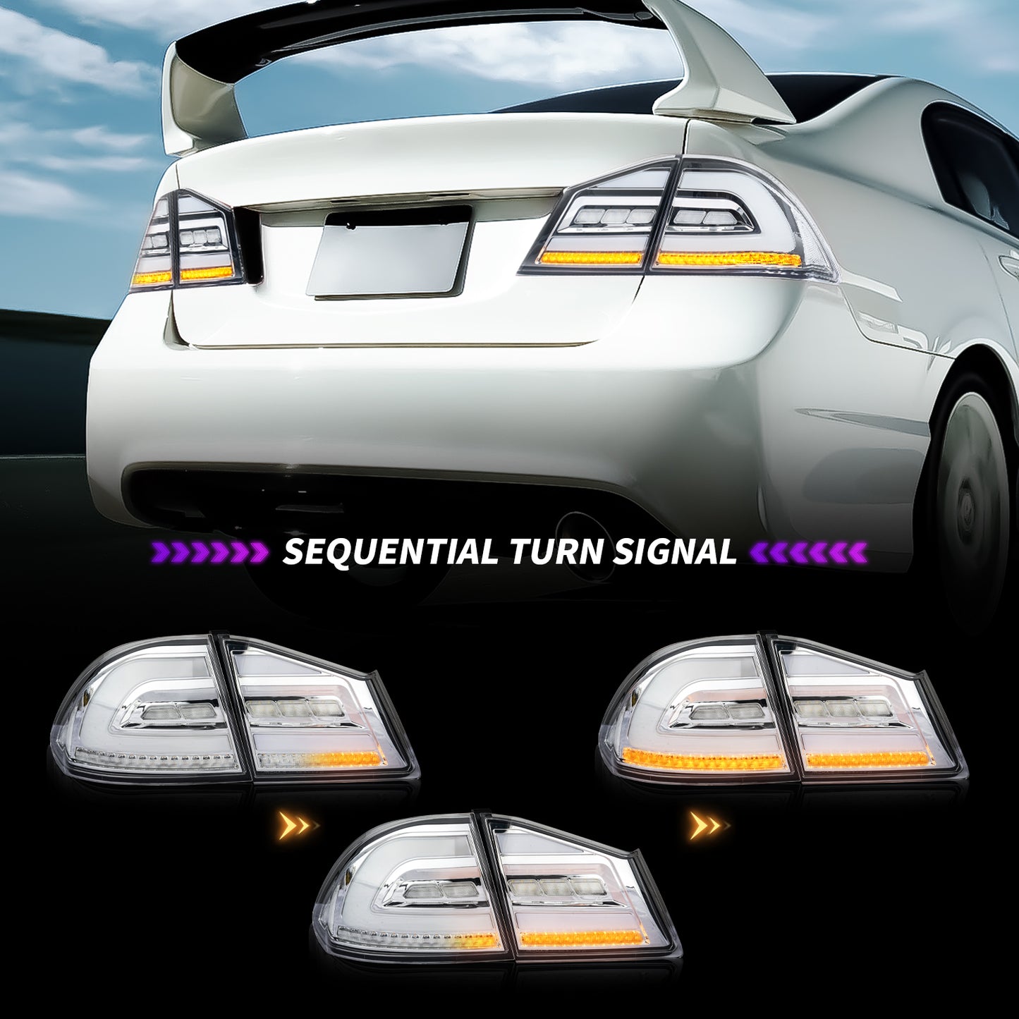 Diamond-Style LED Tail Lights for Honda Civic 2006–2011 | Startup Animation & Sequential Signals