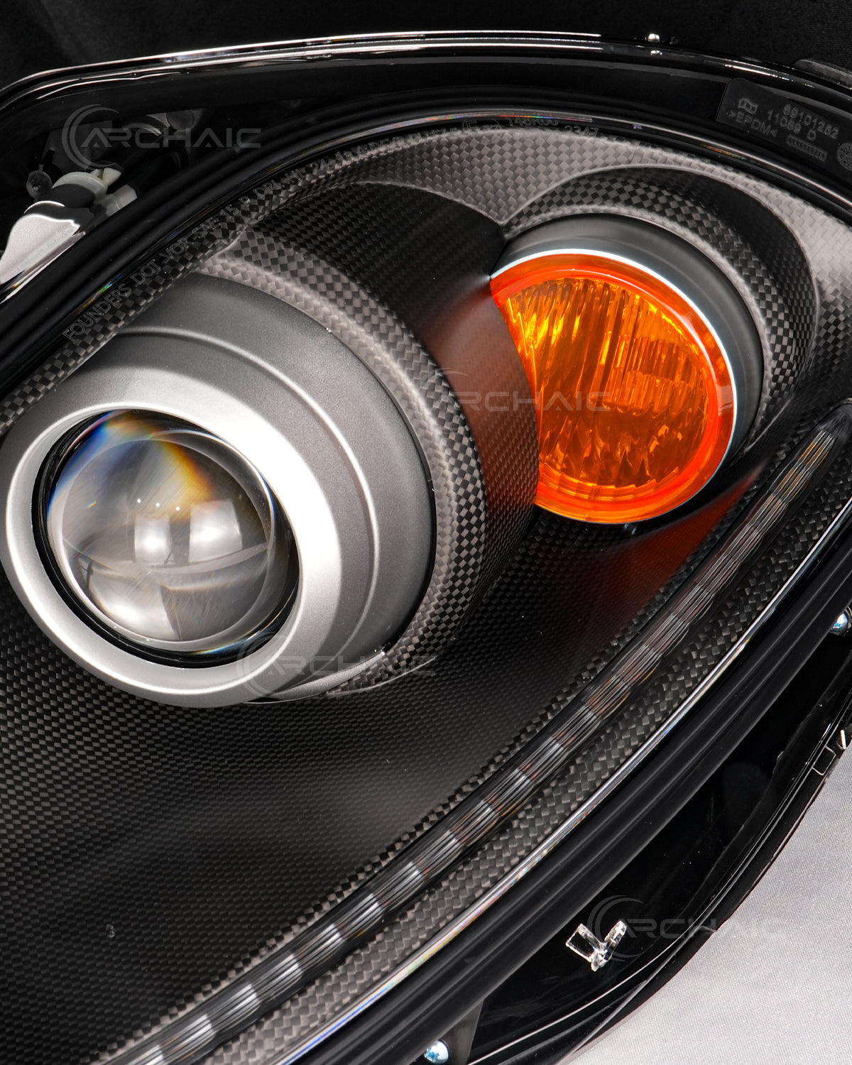 Ferrari F430 Carbon Fiber Wrapped Bi-Xenon Projector Headlights – E-Mark & DOT Certified OEM+ Upgrade