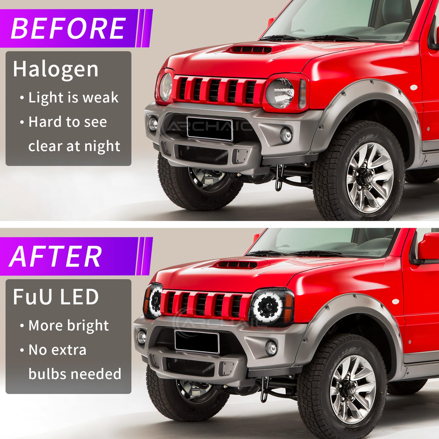 OEM Style LED Headlights Compatible with Suzuki Jimny 2007–2015 | Projector Upgrade