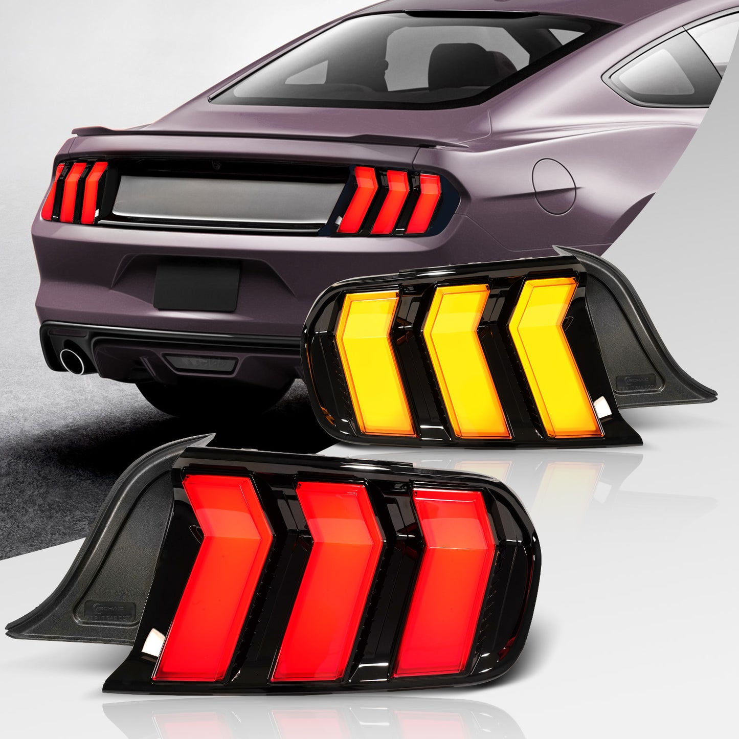 Euro-Style LED Tail Lights for 2015–2023 Ford Mustang S550 | RGB APP & Sequential Turn Signals