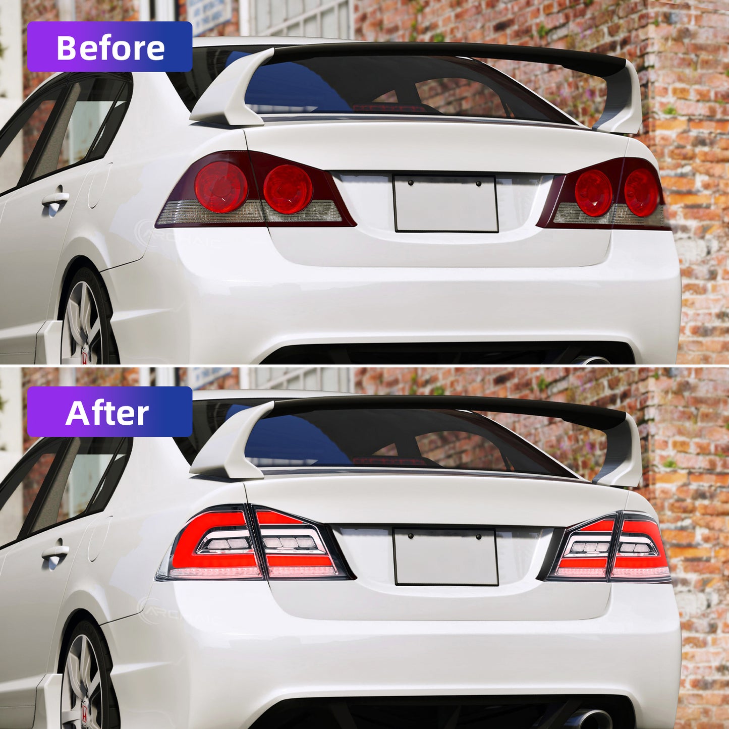 Diamond-Style LED Tail Lights for Honda Civic 2006–2011 | Startup Animation & Sequential Signals