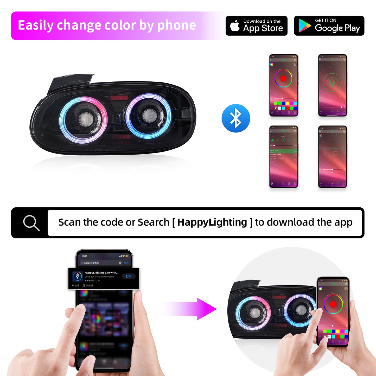 Archaic RGB LED Tail Lights for Mazda MX-5 Miata NB 1998–2005 | Pair