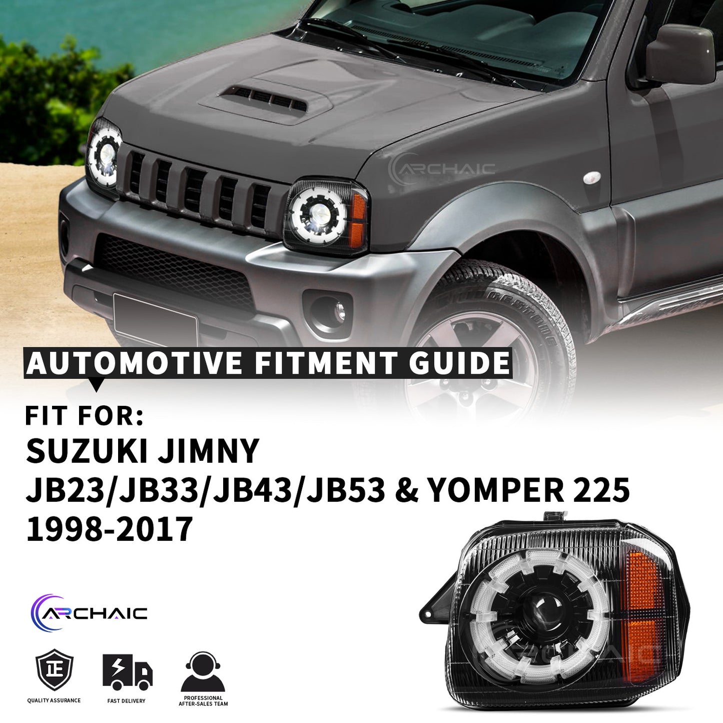 OEM Style LED Headlights Compatible with Suzuki Jimny 2007–2015 | Projector Upgrade