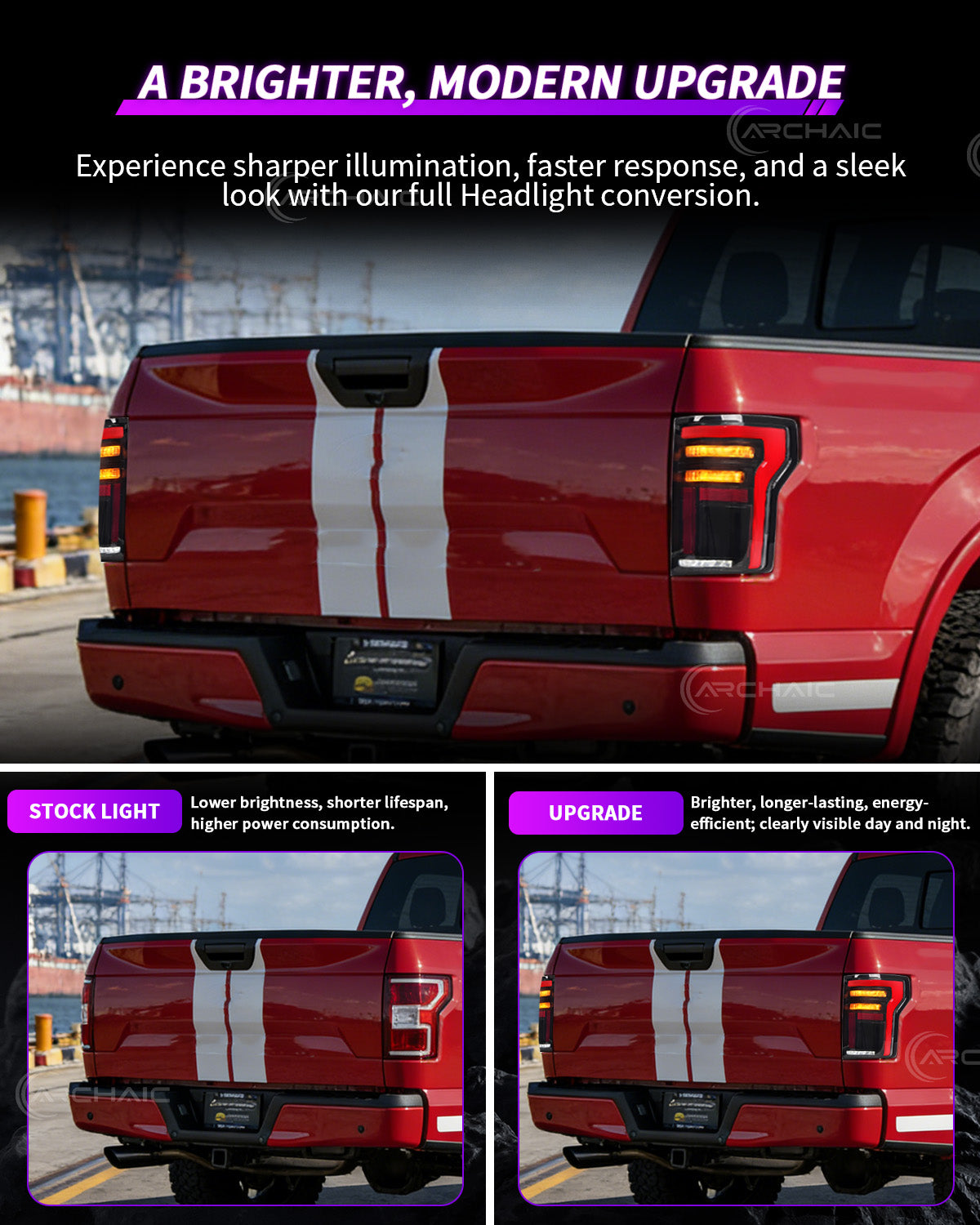 Luces traseras LED para Ford F-150 2015-2020 y Raptor 2017-2020 | Intermitente secuencial, animación de inicio, luces traseras LED completas, compatible con halógenas y LED OEM